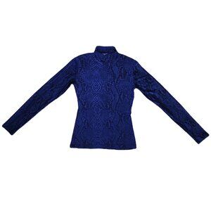Vintage Snakeskin Print Stretch Turtleneck